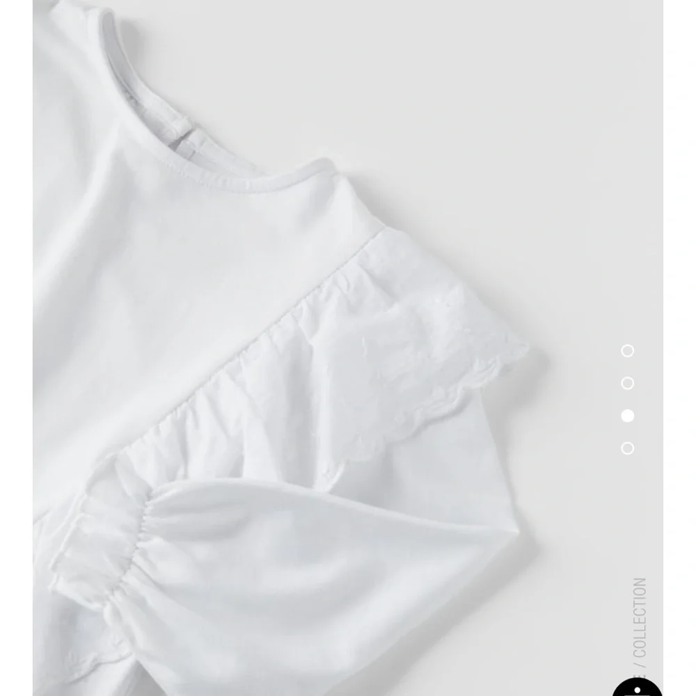 Zara White Ruffled Lace Top